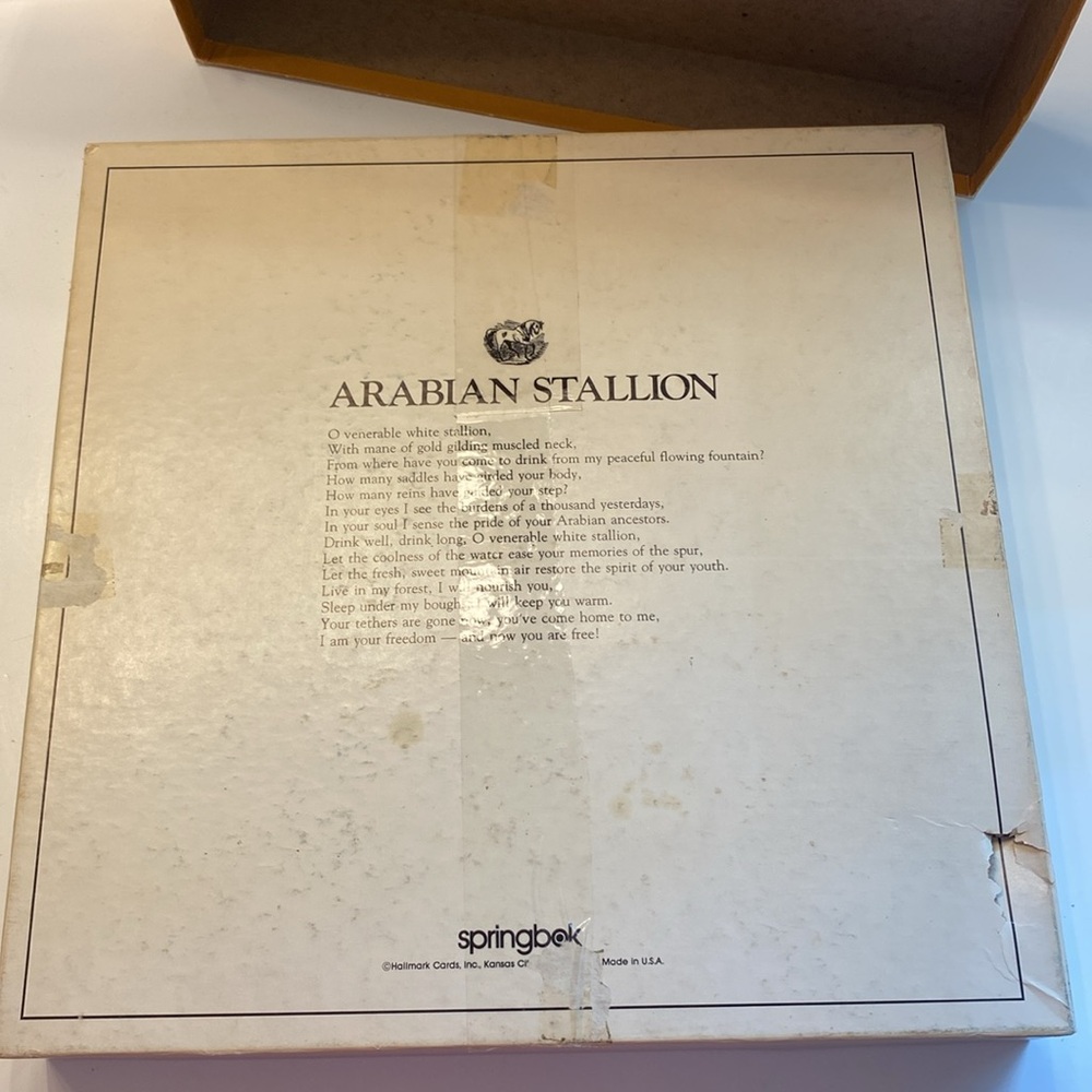 Vintage 80’s  WHITE ARABIAN STALLION JIGSAW PUZZLE, SPRINGBOK, 1000 PIECES. - Picture 12 of 14